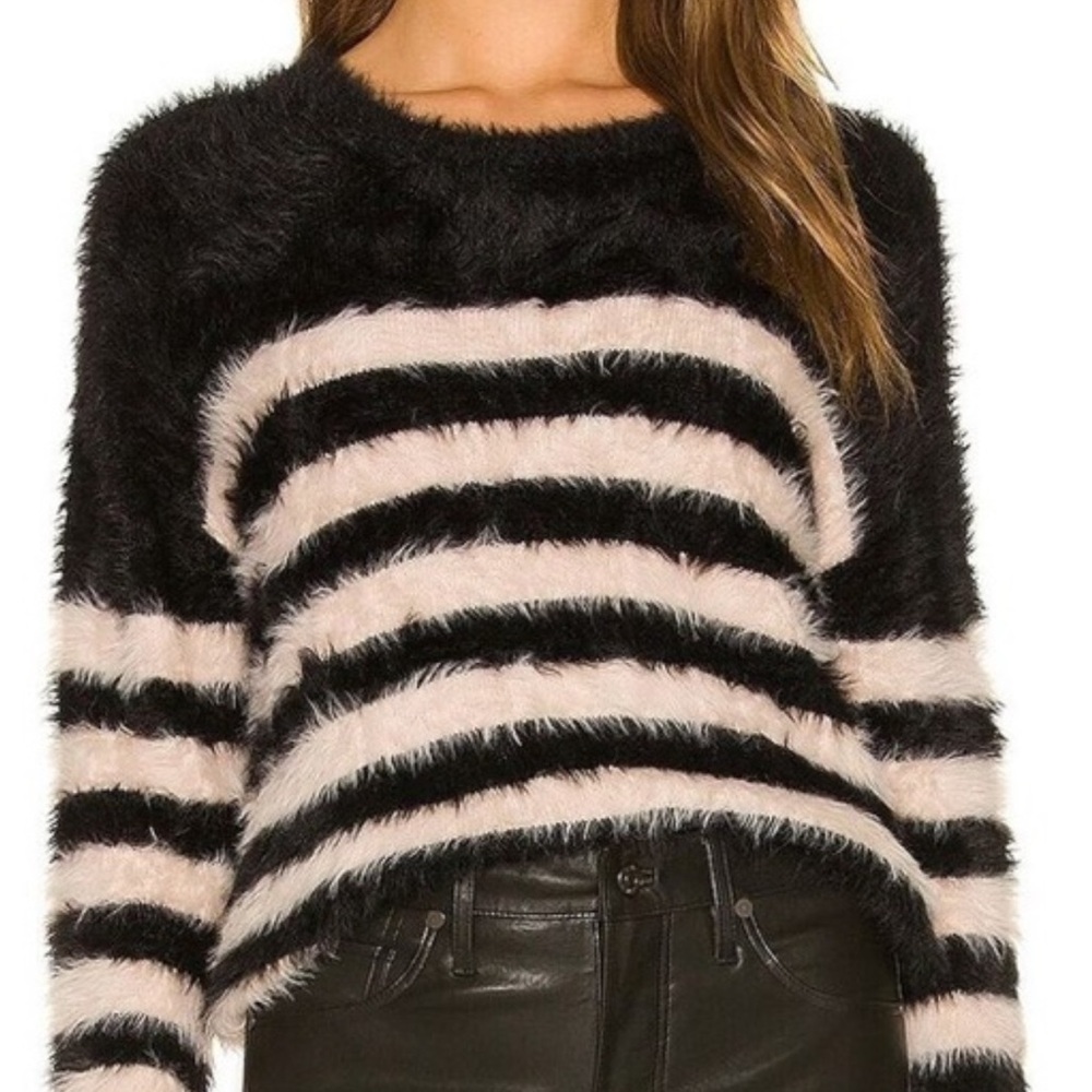 Velvet by Graham & Spencer Striped Fuzzy Sweater